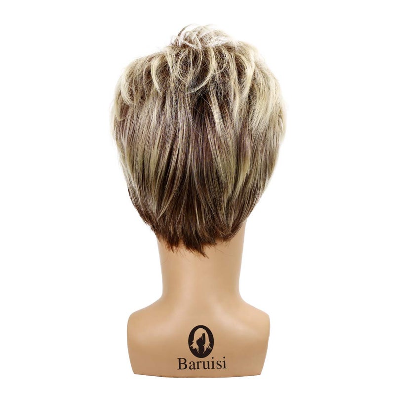 Baruisi 80s Mens Wig Blonde Short Wig Synthetic Cosplay Costume Halloween Wig for Fancy Dress - Image 4